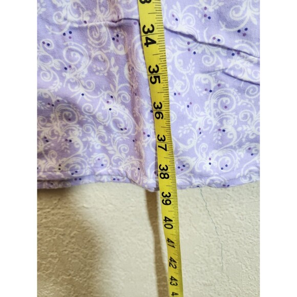 Casual Night Nightgown Women's Large Purple Floral 100% Cotton Lace Trim NWT - Picture 5 of 8